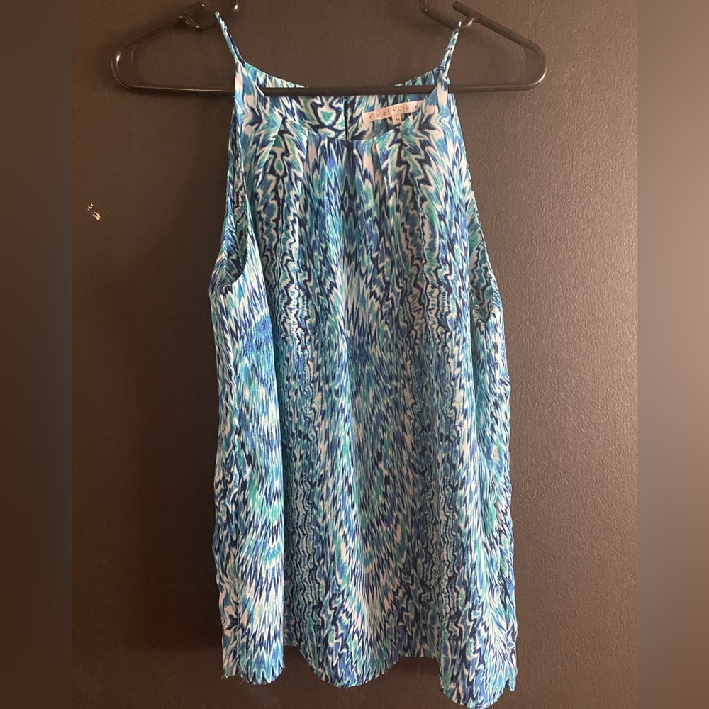 Women’s medium Violet + Claire Blue tank top in like new condition